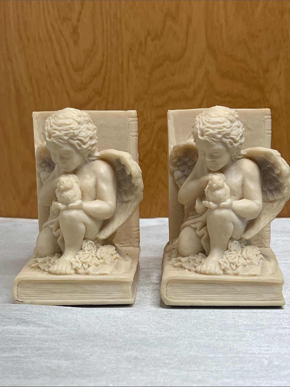 Shabby Chic Cherub Angel Bookends